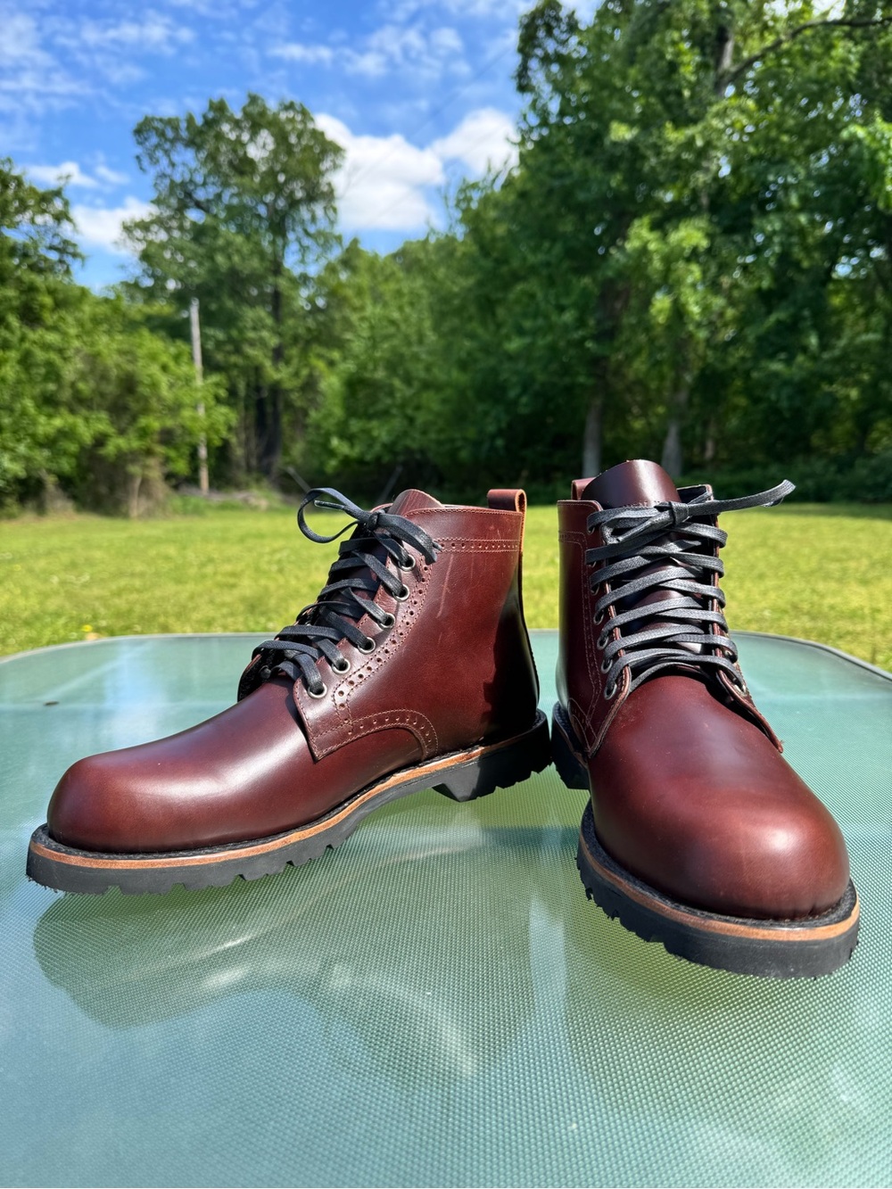 Broken Homme Leather Service Boots Men's Size 12 Lace Up Made In California